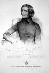 Franz Liszt Litografie 1838 od Josef Kriehuber