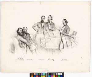 Skupinový portrét: Anton Storch, Carl Binder, Anton Emil Titl, Franz von Suppé, Heinrich Proch