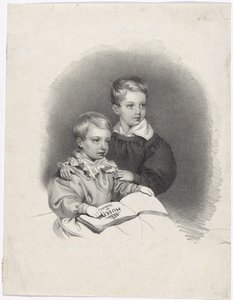 Korunní princ František Josef a arcivévoda Ferdinand Maximilian Josef jako děti
