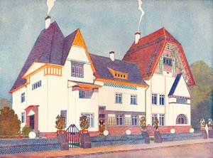 Dům v Darmstadtu, navržený profesorem Josephem Olbrichem, c1900 1901-1902 od Josef Maria Olbrich