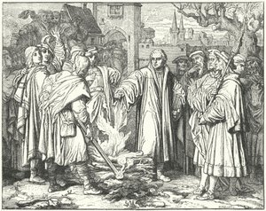 Martin Luther pálil papežskou bulu ve Wittenbergu, 1520