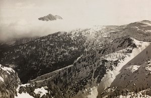 Album "Meine weltkriegs - Erinnerungen Jihozápadní fronta (Korutany, Itálie, Jižní Tyrolsko) (Moje světová válka - vzpomínky na jihozápadní frontu v Korutanech, Itálie, Trentino-Alto Adige) 31/03/1915-12/11/ 1918 - Josef Zohles Wien ": pohled na Alpy (čb f od Josef Zohles
