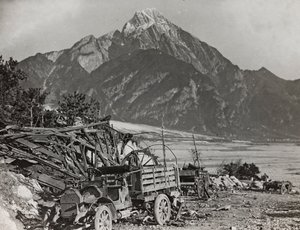 Album "Moje světová válka - vzpomínky na jihozápadní frontu v Korutanech, Itálie, Trentino-Alto Adige) 31.3.1915-12.11. 1918 - Josef Zohles Vídeň ": na řece Tagliamento (nar. od Josef Zohles
