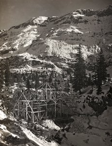 Album "Moje světová válka - vzpomínky na jihozápadní frontu v Korutanech, Itálie, Trentino-Alto Adige) 31.3.1915-12.11. 1918 - Josef Zohles Vídeň ": stavební konstrukce (čb. od Josef Zohles
