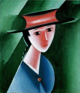 Dívka s červeným kloboukem, 1915