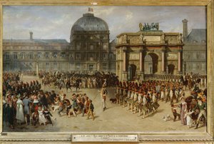 Militärparade vor dem Tuilerienpalast, Paris, 1810 von Joseph-Louis-Hippolyte Bellange
