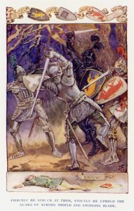 Ilustrace pro Sir Knight of the Splendid Way (barevné lito) od Joseph (after) Finnemore