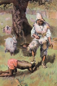 Robinson Crusoe: Pokládá mou nohu na hlavu (barva litho) od Joseph (after) Finnemore