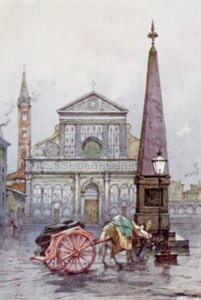 Kostel S Maria Novella, Florencie (barevné lito) od Joseph (after) Finnemore