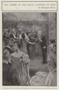 Slavnostní večírek Královské akademie umění v Burlington House, Londýn (litho) od Joseph (after) Finnemore