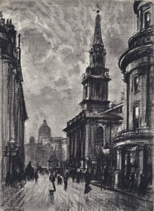Duncannon Street, z Charing Cross (litho)
