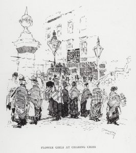 Flower Girls at Charing Cross (litho)