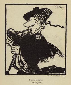 Harry Lauder , skotský zpěvák a komik (litho) od Joseph (after) Simpson