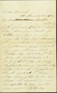 Dopis podepsaný Joseph A. Fardell, Benton Barracks, St. Louis, MO, matce, 12. listopadu 1863 od Joseph A. Fardell
