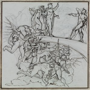 U smolného jezera úplatkářů, radní z Luccy (Dantovo Peklo, Zpěv 21, V 34) od Joseph Anton Koch