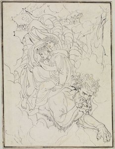 Dante a Vergilius na hřbetě Geryona (Dante, Inferno, zpěv 17, verš 94) od Joseph Anton Koch