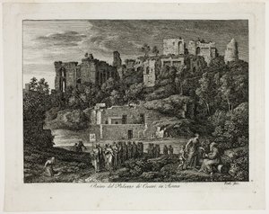 Ruiny paláce Caesarů v Římě, deska osm z Die Römische Ansichten od Joseph Anton Koch