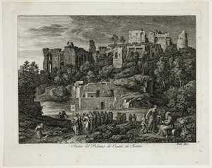 Ruiny paláce Caesarů v Římě, deska osm z Die Römische Ansichten od Joseph Anton Koch