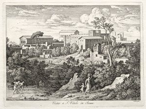 Pohled na San Vitale, Řím od Joseph Anton Koch