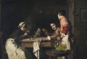 Hráči karet, asi 1897 (olej na plátně) od Joseph Bail