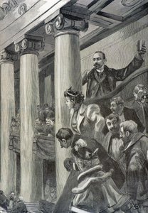 Anarchista Auguste Vaillant hází bombu