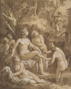 Diana a Actaeon, konec 18.-začátek 19. století. od Joseph Bergler