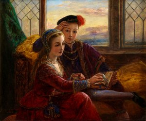 Edward VI a Lady Jane Gray (olej na palubě) od Joseph Bouvier