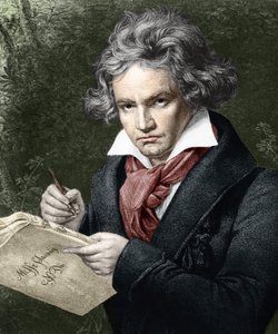 Ludwig van Beethoven (1770-1827), skladatel la Missa solemnis, po Karlu Josephu Stielerovi (1781-1858) od Joseph Carl (after) Stieler