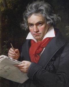 Portrét Ludwiga van Beethovena (1770-1827), německého skladatele a klavíristy, složil Missa Solemnis od Joseph Carl Stieler