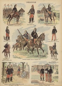 Dragouni francouzské armády (barva litho)