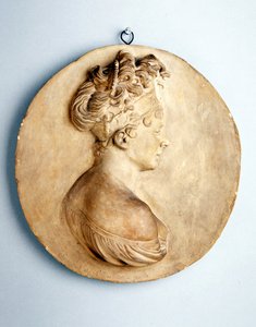 Kruhový reliéf Madame Recamier, kolem 1801-1802 (terakota)