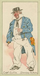 Kapitán Cuttle, Dombey  syn (barevná litografie) od Joseph Clayton (1856-1937) (after) Clarke