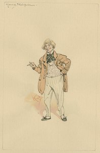 Harold Skimpole, cca 1920 (pero a inkoust s wc na papíře) od Joseph Clayton Clarke