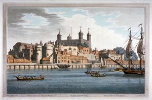 Jižní pohled na Tower of London s loděmi na řece Temži, 1795 od Joseph Constantine Stadler
