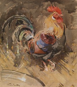 The Minorca Cock (kvaš na plátně) od Joseph Crawhall