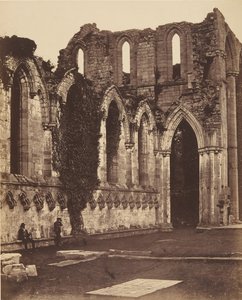 Fountains Abbey. Interiér sboru, 50. léta 19. století.