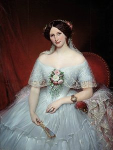 Portrét Madame Pouchet Je manželkou lékaře Archimeda Poucheta, přítele Gustava Flauberta. Obraz Josepha Courta (1797-1865) 1849 Ne. 0,97x1,3 m Rouen, musee des Beaux Arts - Portrét Madame Pouchet, manželky lékaře Archimeda Poucheta