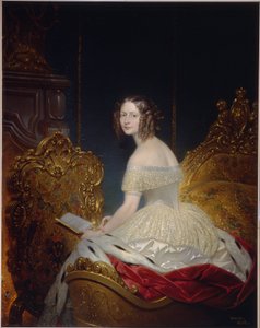 Princezna Marie Charlotte Frederique z Württemberska (1807-1873), velkovévodkyně Helene z Ruska (princezna Friederike Charlote Marie z Württemberska, velkovévodkyně Elena Pavlovna z Ruska). Obraz Joseph Desire Court (1797-1865), olej na plátně