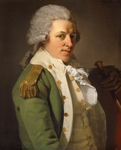 Portrét umělce, poloviční délka, na sobě zelené sako a držící hůl, od Joseph Ducreux