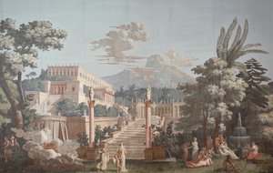 Design tapety zobrazující Telemachus od Joseph Dufour