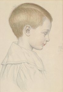 Náčrt chlapecké hlavy, 1906 (tužka a wc na papíře) od Joseph Edward Southall