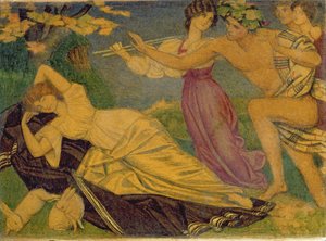 Studie pro Bakcha a Ariadnu, kolem roku 1912 (wc nad tužkou na kartě)