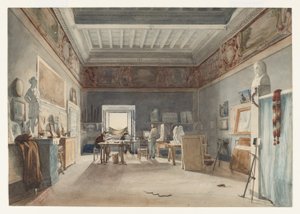 Studio ve vile Medici v Římě od Joseph Eugène Lacroix