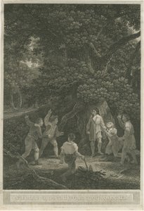 Boscobel - The Royal Oak : rytina, duben 1800 od Joseph Farrington