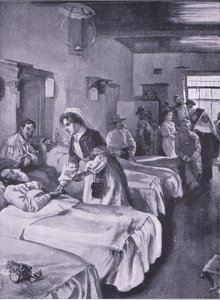 Búrští vězni v Palace Hospital v Simonstown, ilustrace z Po Pretorii: Guerilla War, 1902 od Joseph Finnemore