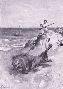 Ležel a bojoval o život (litho) od Joseph Finnemore