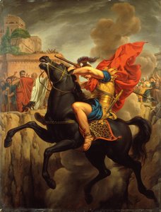 Smrt Marcuse Curtiuse (olej na panelu) od Joseph Francois