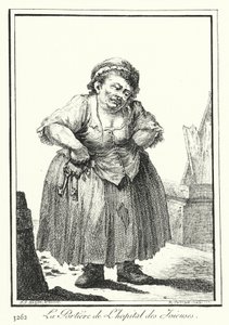 Vrátný z Hopital des Joieuses (rytina) od Joseph Franz von (after) Goez