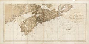 Mapa Nového Skotska od Joseph Frederick Wallet DesBarres