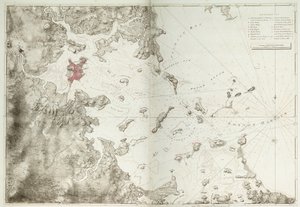 Mapa bostonského přístavu od Joseph Frederick Wallet DesBarres